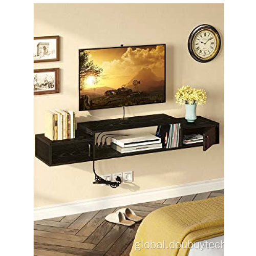 TV Stand Wall-Mounted TV Shelf with Power Outlet with Storage Manufactory